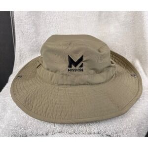 Mission Khaki Cooling Wide‎ Brim Boonie Drawstring UPF 50 Unisex  Bucket Hat
